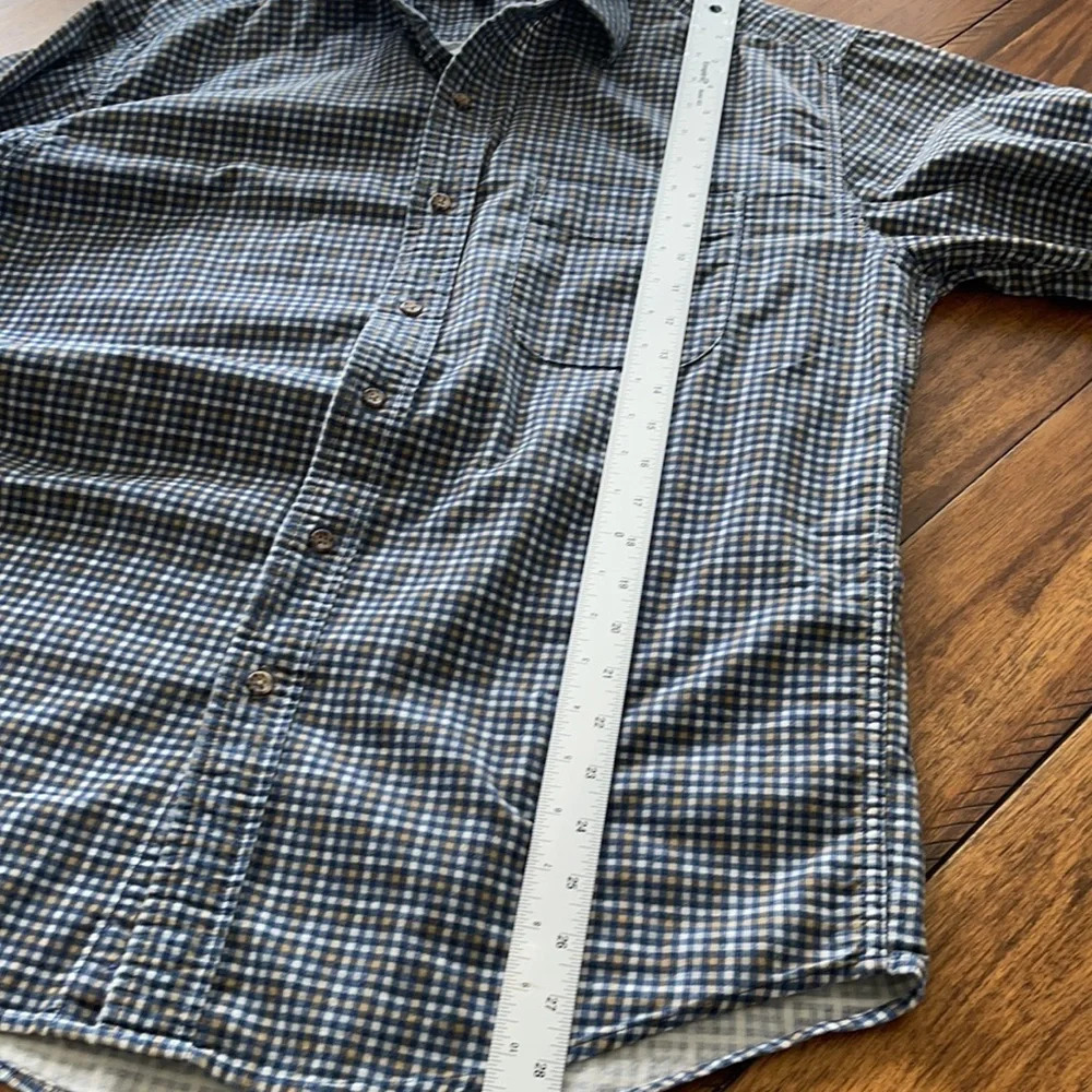 John Ashford Long Sleeve Soft checkered Casual Dress Shirt Men sz M - Picture 8 of 11